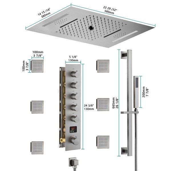 15"x23" Milan LED Music Shower System By Cascada Showers - Product Image 7