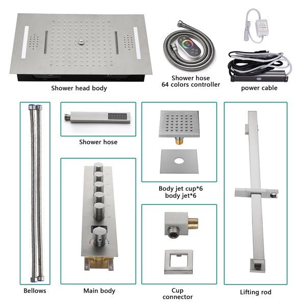 15"x23" Milan LED Music Shower System By Cascada Showers - Product Image 5