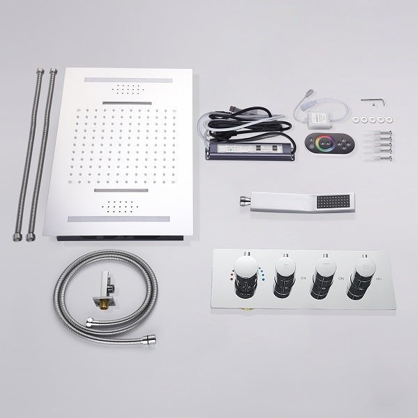 Cascada Showers 15”x23” Cortona Music LED shower system with built-in Bluetooth Speaker - Detail View 3