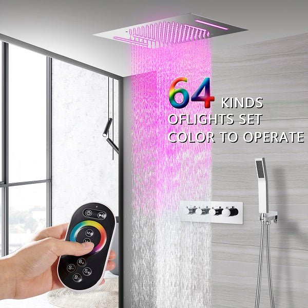 Cascada Showers 15”x23” Cortona Music LED shower system with built-in Bluetooth Speaker - Product Image 8
