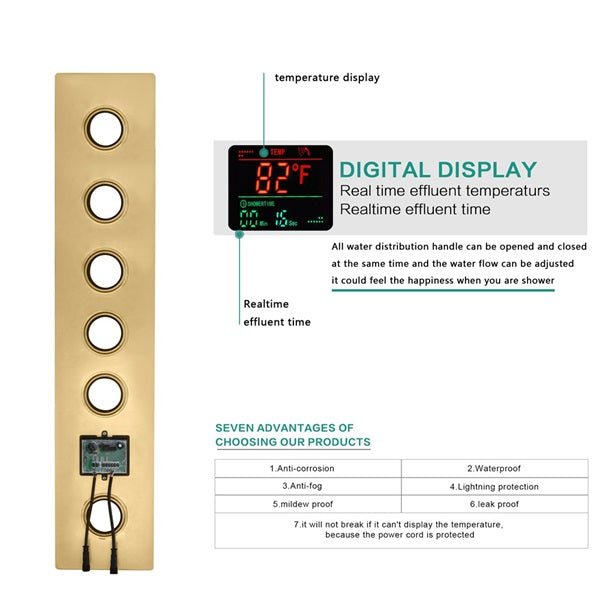15"x23" Palermo Digital LED Music Shower System By Cascada Showers - Product Image 6