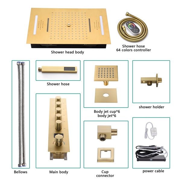 15"x23" Palermo Digital LED Music Shower System By Cascada Showers - Detail View 3