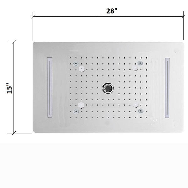 Cascada Showers 15"x28" LED Waterfall Luxurious Recessed 4 Types Rainfall Shower Head - Product Image 6