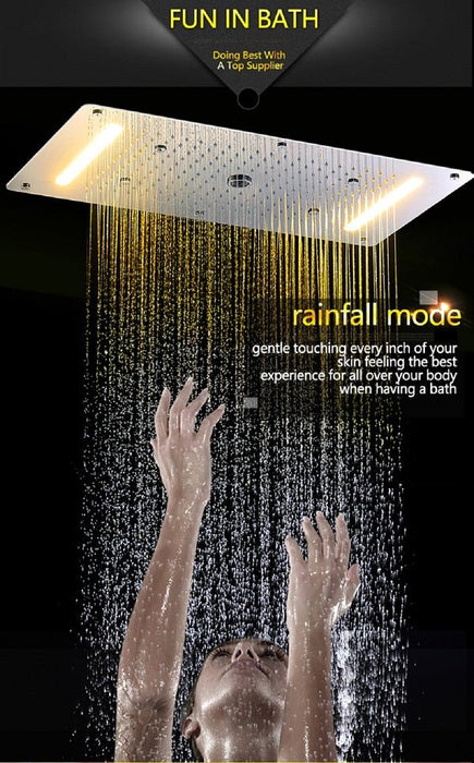 Cascada Showers 15"x28" LED Waterfall Luxurious Recessed 4 Types Rainfall Shower Head - Product Image 14