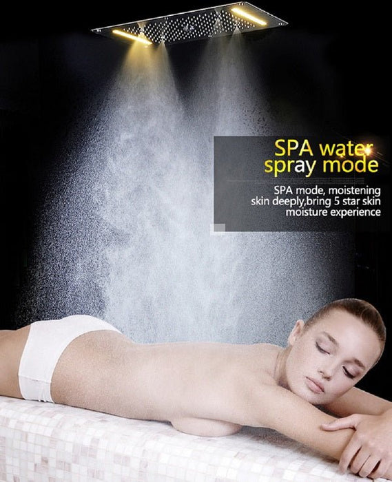 Cascada Showers 15"x28" LED Waterfall Luxurious Recessed 4 Types Rainfall Shower Head - Product Image 17