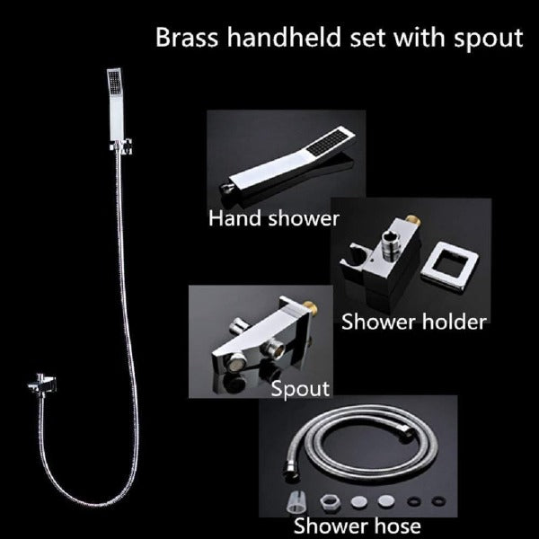 Cascada Showers 15"x28" Luxurious Recessed LED Shower System With 4 Types of Rainfall - Detail View 2