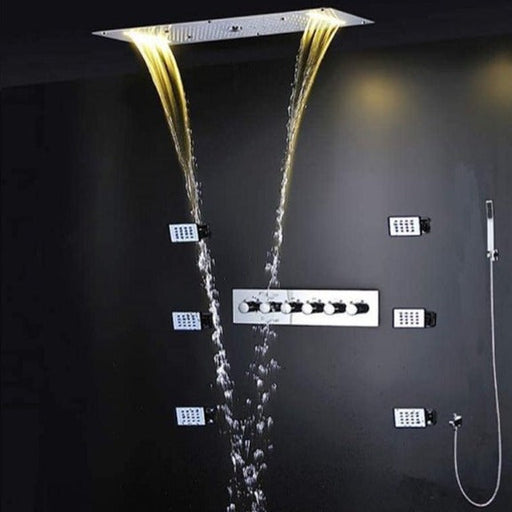 Cascada Showers 15"x28" Cascada Vaticano LED Shower System – Rain & Body Jets - Main Product Image