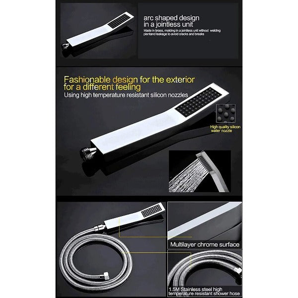 Cascada Showers 15"x28" Cascada Vaticano LED Shower System – Rain & Body Jets - Product Image 13