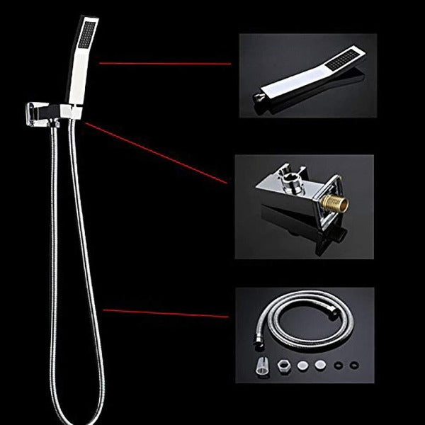 Cascada Showers Fiji 16" Ceiling Mount Luxury Shower Set with 6 Massage Jets Spray (Chrome) - Installation View