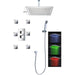 Cascada Showers Fiji 16" Ceiling Mount Luxury Shower Set with 6 Massage Jets Spray (Chrome)