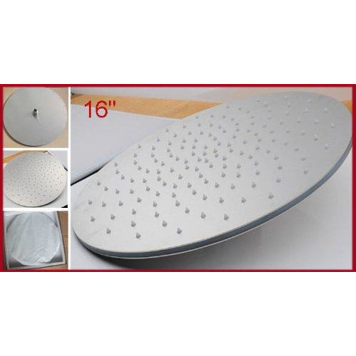 Cascada Showers 16" Ceiling Mount Round Rainfall LED Shower Head, Stainless Steel - Detail View 2