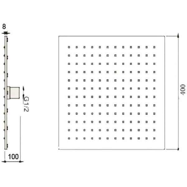 Cascada Showers 16" Ceiling Mounted Thermostatic Rainfall LED Shower System - Product Image 8