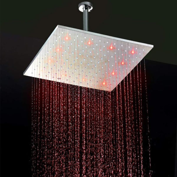 Cascada Showers 16" Ceiling Mounted Thermostatic Rainfall LED Shower System - Detail View 2