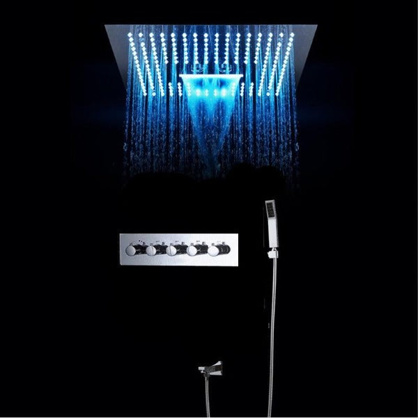 Cascada Showers 16" Luxurious Recessed LED Rainfall Thermostatic Shower System - Product Image 10