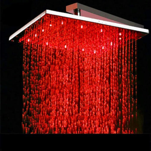 Cascada Tuscany 16” Luxury Shower System: LED Rainfall, Massage, Thermostatic - Side View