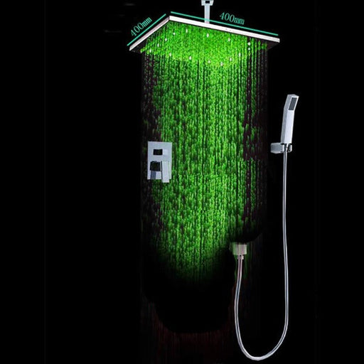 Cascada Showers 16" Rainfall LED Shower Set Double-Function Valve - Main Product Image