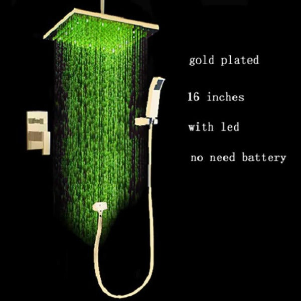 Cascada Showers 16" Rainfall LED Shower Set Double-Function Valve - Product Image 8
