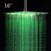 Cascada Showers 16" Square Ceiling Mount Rainfall LED Shower Head include Shower Arm - Main Product Image