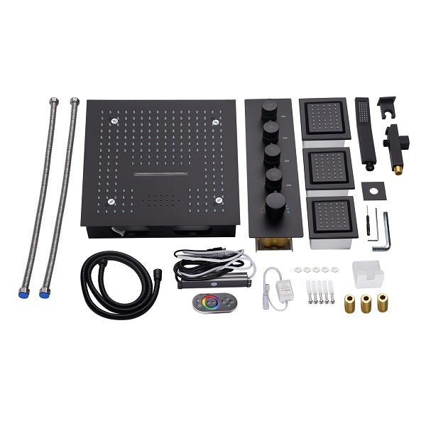Cascada Showers 16” Square Cascada Luxury Cristallo LED Music shower system - Detail View 2