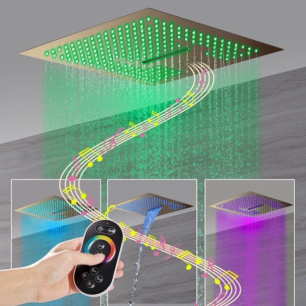 Cascada Showers 16” Cascada Cristallo Square LED Music shower system - Alternate View