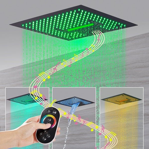 Cascada Showers 16” Square Cascada Luxury Cristallo LED Music shower system - Alternate View