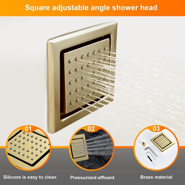 Cascada Showers 16” Cascada Cristallo Square LED Music shower system - Product Image 6