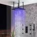 Cascada Showers 16” Square LED shower system with 3 knob thermostatic Valve - Main Product Image