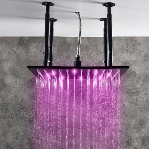 Cascada Showers 16” Square LED shower system with 3 knob thermostatic Valve - Alternate View