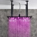 Cascada Showers 16” Square LED shower system with 3 knob thermostatic Valve - Alternate View