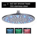 Cascada Showers 16" Stainless Steel Ceiling Mount Round Rainfall LED Shower Head - Main Product Image
