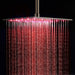 Cascada Showers 16" Stainless Steel Ceiling Mount Square Rainfall LED Shower Head - Main Product Image