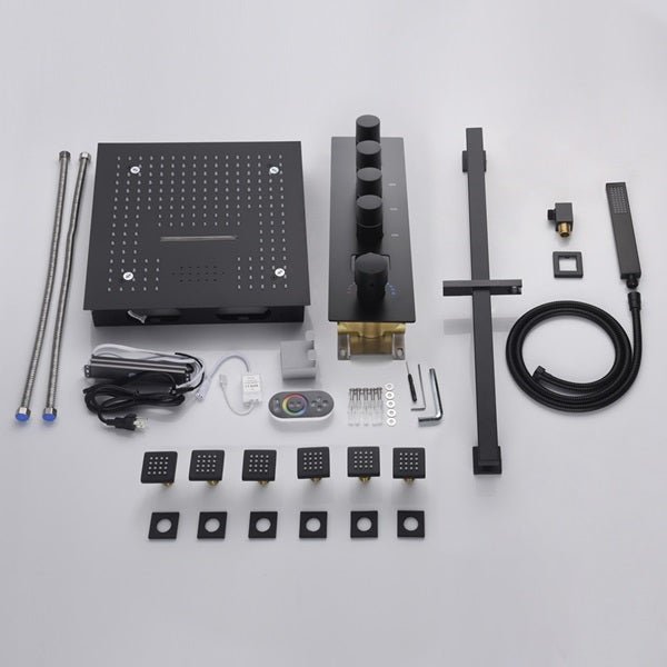 16" Turin Digital Rainfall LED music Shower System by Cascada Showers - Detail View 3