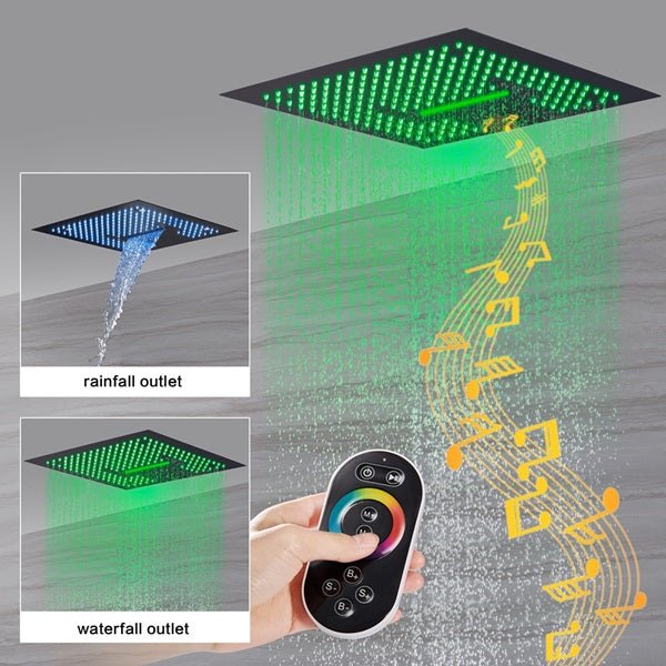 16" Turin Digital Rainfall LED music Shower System by Cascada Showers - Alternate View