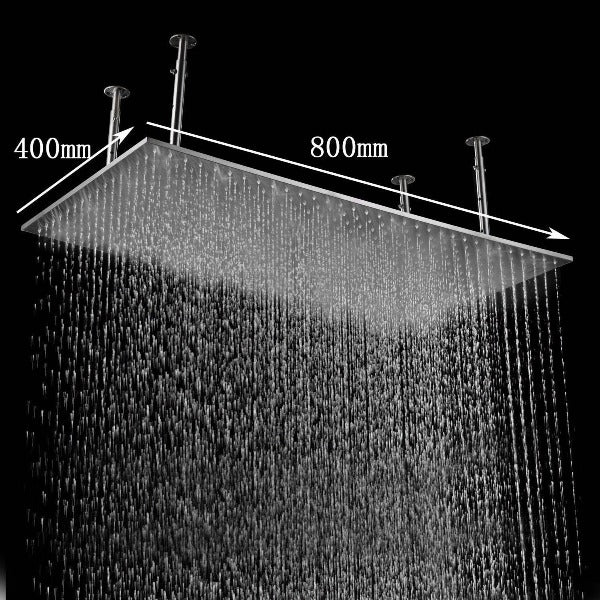 Cascada Showers 16"x31" Stainless Steel Luxury Rectangular Rain Shower Head - Product Image 6