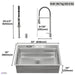 Forno Acqua 33-Inch Drop-In/Undermount 3-Level Workstation Sink with Faucet, Waterfall &... Kitchen Appliance - View 16