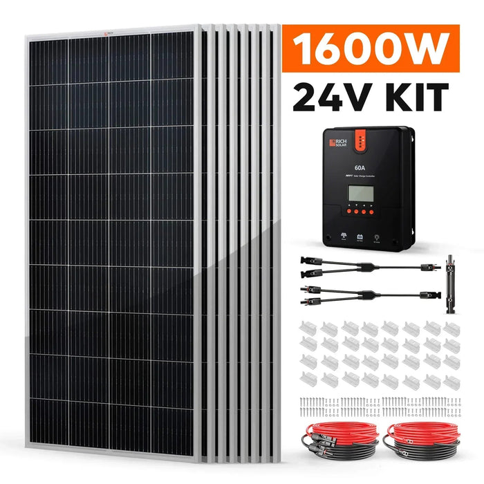 Green Vista Living Rich Solar - 1600 Watt Solar Kit - Side View