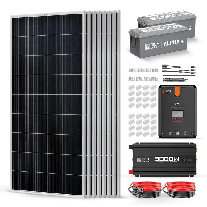 Green Vista Living Rich Solar - 1600 Watt 24V Complete Solar Kit