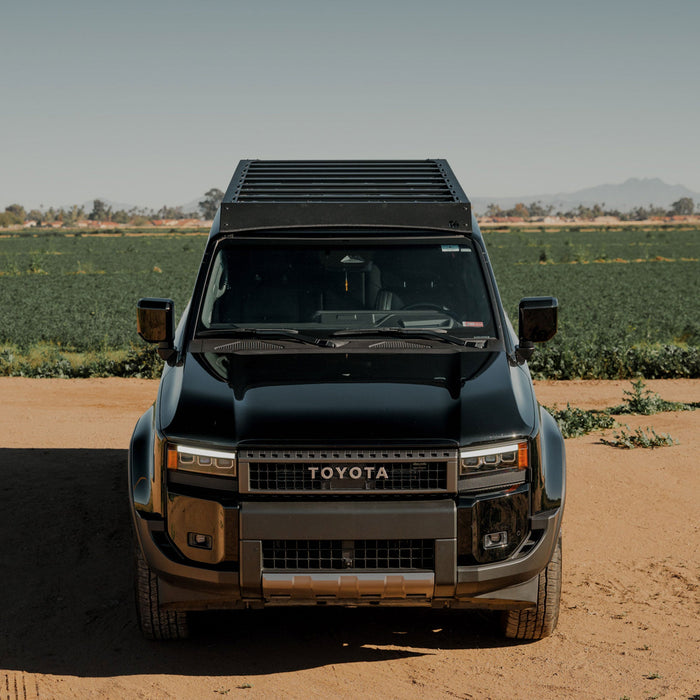 C4 Fab Toyota Land Cruiser Roof Rack with Optional Light Bar Mount / 250 Series – installed on vehicle, image 12 of 18