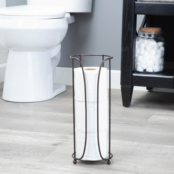 Utility Sink Freestanding Toilet Paper Holder for Standard Rolls (Oil-Rubbed Bronze Finish) Bathroom Fixture - Detail View