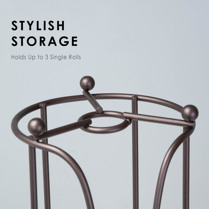 Utility Sink Freestanding Toilet Paper Holder for Standard Rolls (Oil-Rubbed Bronze Finish) Bathroom Fixture - Dimensions