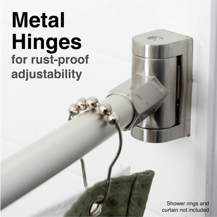 Utility-Sink.com 36 in. to 61 in. Curved Shower Rod (Brushed Nickel Finish) - Detail View 3