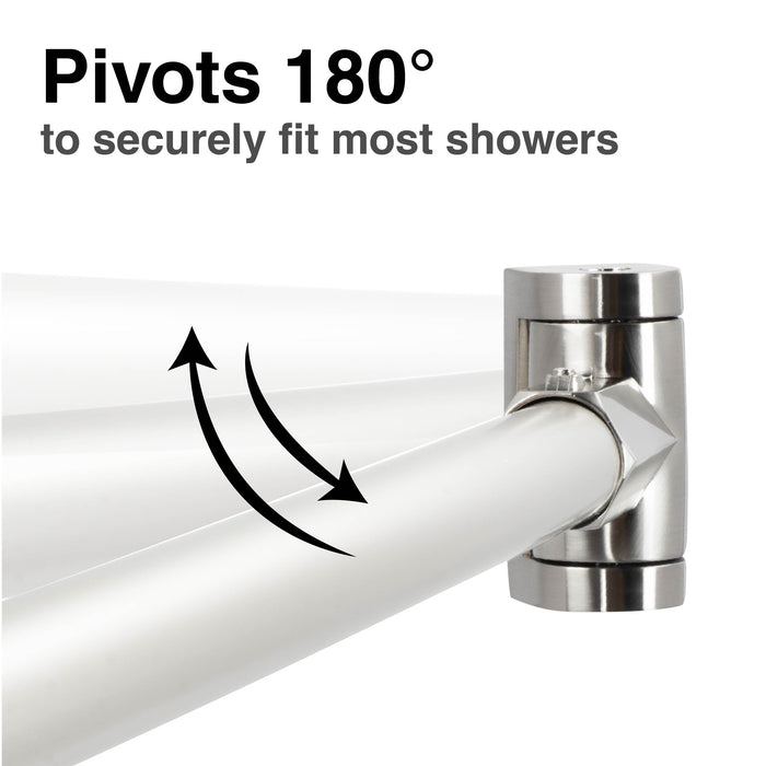 Utility-Sink.com 36 in. to 61 in. Curved Shower Rod (Brushed Nickel Finish) - Product Image 8