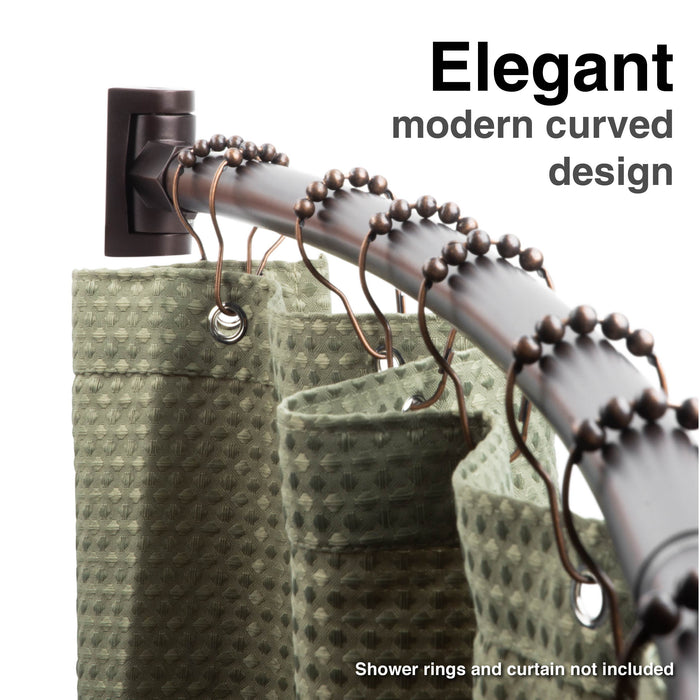 Utility-Sink.com 36 in. to 61 in. Curved Shower Rod (Oil-Rubbed Bronze Finish) - Detail View 2
