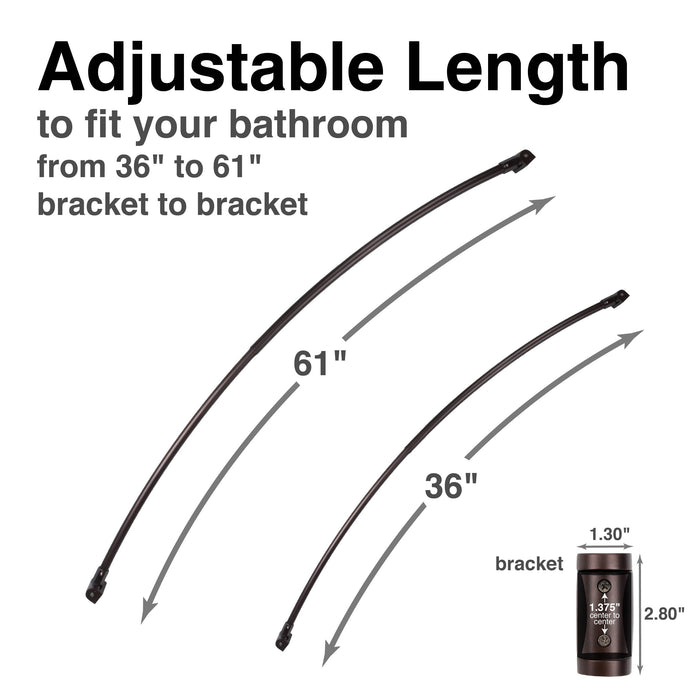 Utility-Sink.com 36 in. to 61 in. Curved Shower Rod (Oil-Rubbed Bronze Finish) - Product Image 5
