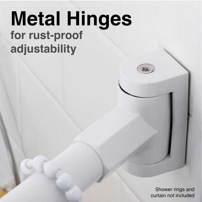 Utility-Sink.com 36 in. to 61 in. Curved Shower Rod (White Finish) - Detail View 3