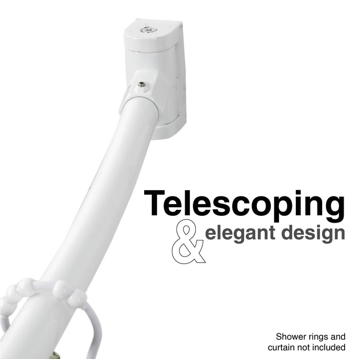 Utility-Sink.com 36 in. to 61 in. Curved Shower Rod (White Finish) - Product Image 9