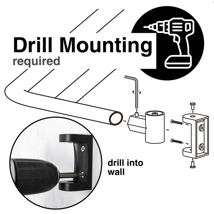 Utility-Sink.com 44 in. to 70 in. Double Curved Shower Rod (Matte Black Finish) - Product Image 11