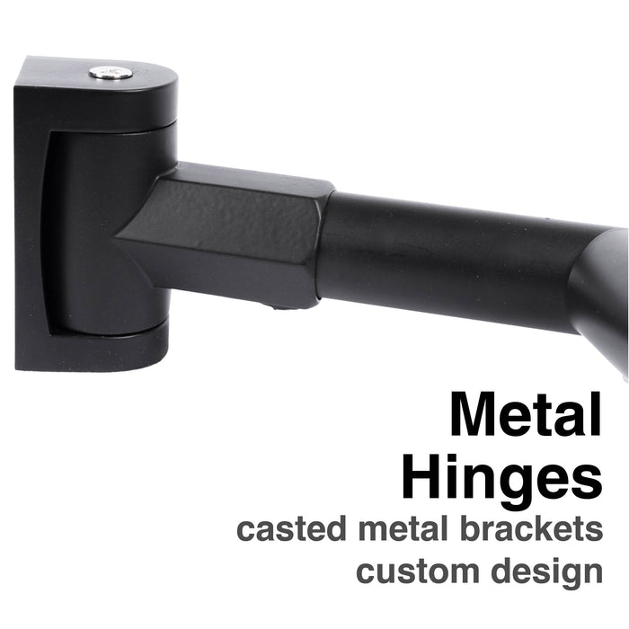 Utility-Sink.com 44 in. to 70 in. Double Curved Shower Rod (Matte Black Finish) - Detail View 3