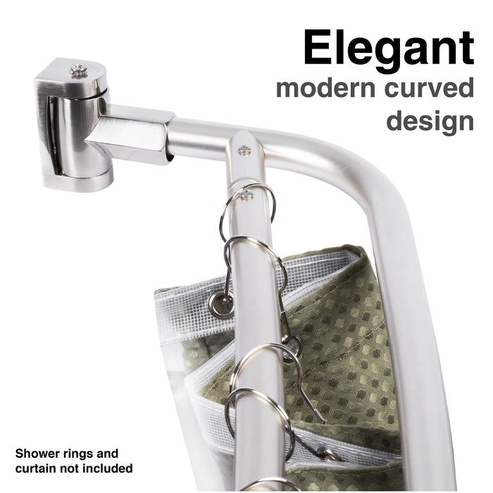 Utility-Sink.com 44 in. to 70 in. Double Curved Shower Rod (Brushed Nickel Finish) - Detail View 2