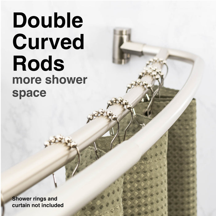 Utility-Sink.com 44 in. to 70 in. Double Curved Shower Rod (Brushed Nickel Finish) - Product Image 9